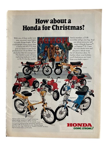 Vtg honda print christmas - print,