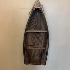 Vintage Rustic Wood Canoe Boat Large Wall Shelf Nautical Lake House Cabin Decor