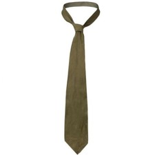 Original British Army Tie - Khaki Green- Cotton- Post WW2 Genuine Surplus