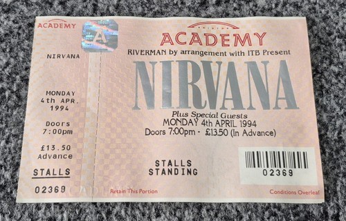 Nirvana concert ticket - nirvana,
