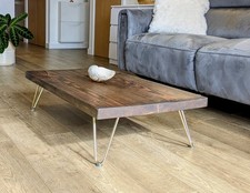Ouseburn Low Coffee Table With Brass Legs Brand Funky Chunky Furniture RRP £265