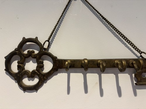 Vintage brass key - brass, holder
