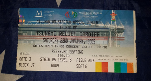 Tsunami relief cardiff - tsunami, ticket