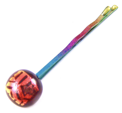 Dichroic glass bobby - dichroic, 1/4"