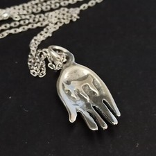 Vintage Hamsa Chai Necklace