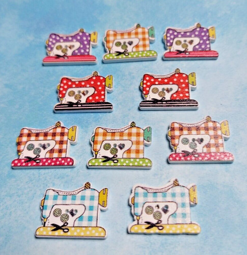 Sewing machine wooden buttons - sewing,