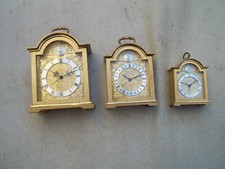 Vintage Swiza 8  "Tempus Fugit"  Mantle Alarm Clocks x 3