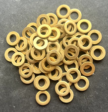 M5 Brass Flat Washers- 10mm O/D X 5.5mm I/D X 1.5mm Thk, various quantities