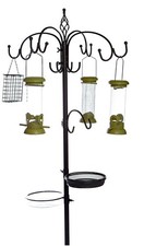 Garden Wild Bird Feeding Station Metal Complete with 4 Feeders