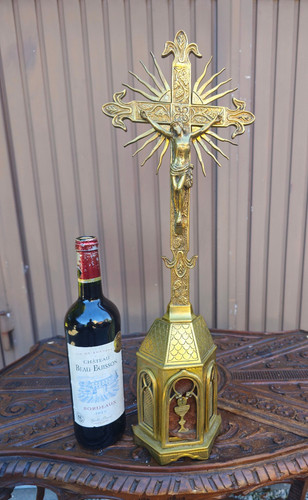 Antique french bronze altar - french,