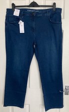 NEW M&S Ladies Indigo Sculpt & Lift Mid Rise Straight Leg Jeans Size 24 Short
