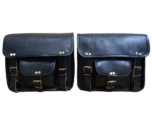 Motorcycle leather saddlebags - motorcycle,