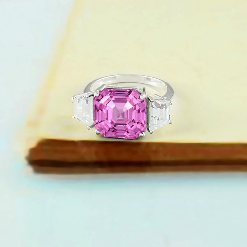 Pink sapphire asscher cut - pink,
