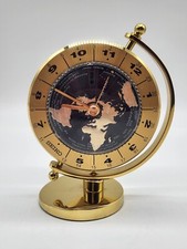Seiko World Globe Clock Quartz Time Desk Mantle Gold Tone Japan by Seiko Works