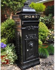 Post Box Mail Box Deep Black Aluminium Post Box Tall Black Post Box Parcel box