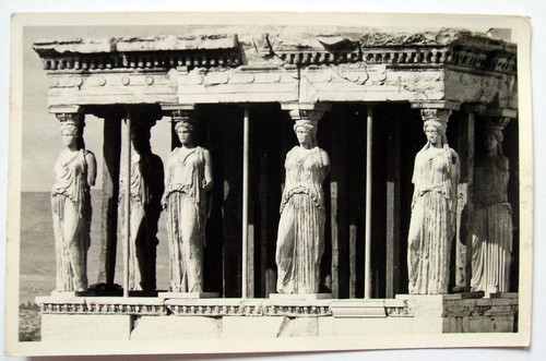 Postcard caryatids of - -,