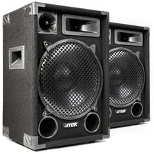 Max SP12 12" Passive DJ Speakers Pair 1400W Hi-Fi Loudspeakers for Parties