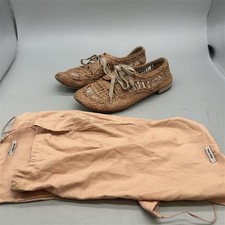 Miu Miu Brown Woven Flats with Original Dust Bags – Designer Shoes - Size 7.5UK