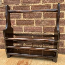 Stylish Retro Newspaper Stand Magazine Rack Holder Solid Wood Mid Century Design