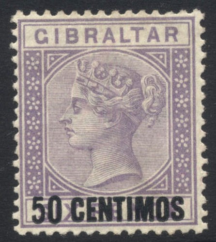 Gibraltar 1889 50c - , 6d