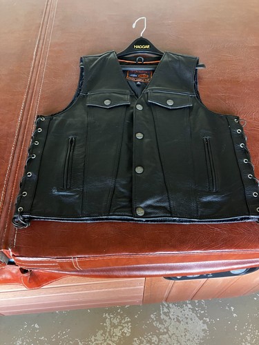 Mens leather motorcycle vest - mens,