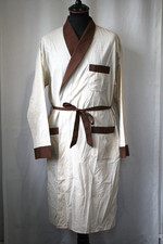 Vtg 70's Tootal Menswear brown cotton mix dressing gown robe Large 42 revival