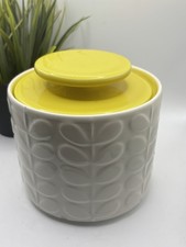 Lovely Orla Kiely “Raised Stem” ceramic storage jar. VGC 5in” carefully packed 
