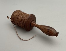 VINTAGE TREEN / WOODEN SPOOL ON HANDLE -  KITE STRING WINDER SPOOL OR SIMILAR ?