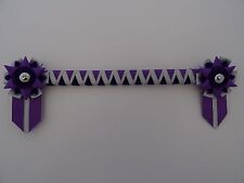 Purple & silver standard Cornerstone Browband - showing velvet browband - £19.99