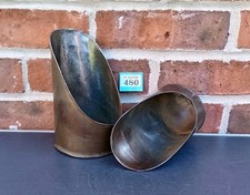 2x Vintage Grain Scoops Old Metal Farm Feed Seed Measures ? B480 S