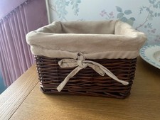 Suede Lined Wicker Gift Basket - Square