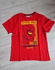 Marvel Spiderman Kids Red 100% Cotton SS T-Shirt Age 10 Years New
