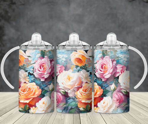 Roses floral sippy cup - cup, thermal
