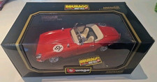 Jaguar E Type Coupe Vintage Bburago 1:18 1961 Red Sports Car Convertible Boxed