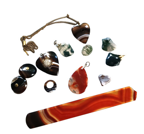 Vintage agate moss carnelian - moss,