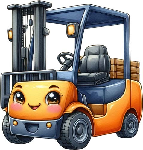 Colour forklift truck - colour,