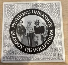 Crass Bloody Revolutions Persons Unknown 7” Single Foldout Poster Sleeve
