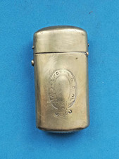 Antique 19th Century Brass Vesta Case Book with Dog Collar Design