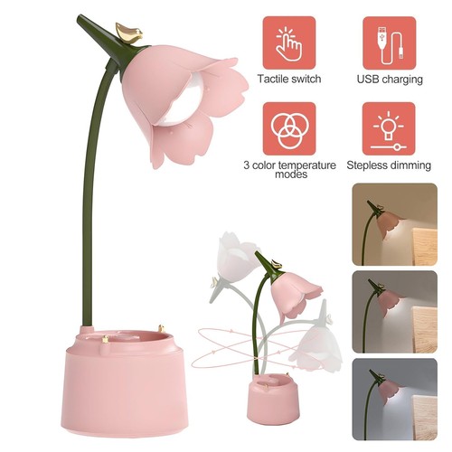 Led flower desk - led, lamp