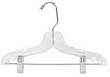 Children's Clear Plastic Suit Hanger 14" Box of 100