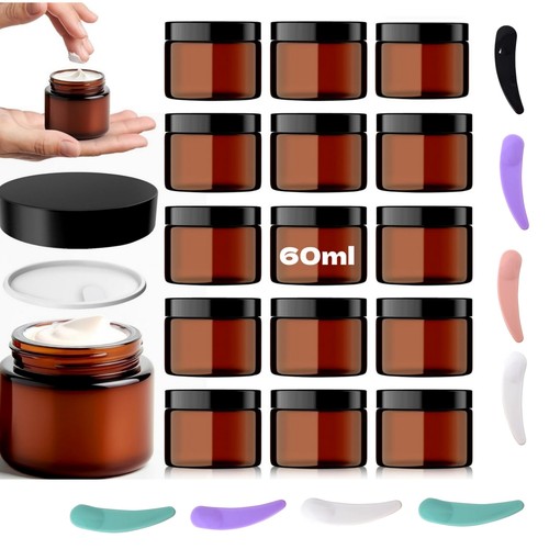 60ml amber glass cosmetic jars - 60ml,