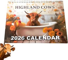 Highland Cow Calendar 2026
