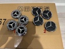 4xMercedes Benz Original Alloy Wheel Centre Hub Caps 75mm Badges Emblem Fits All