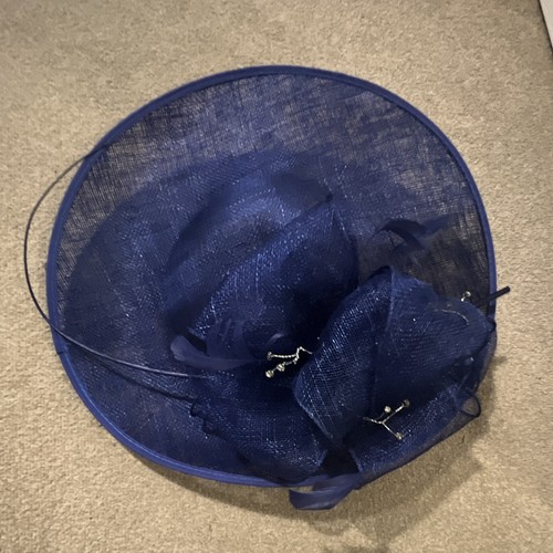 Navy blue mesh disc - disc, fascinator