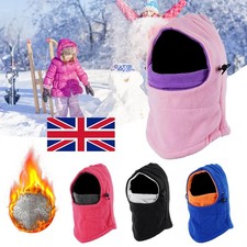 Kids Winter Balaclava Hat Fleece Ski Face Mask Snow Hood Neck Warmer Boys Girls