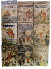Rupert The Bear Vintage Annuals x 9 - 1949 - 1961 - Daily Express