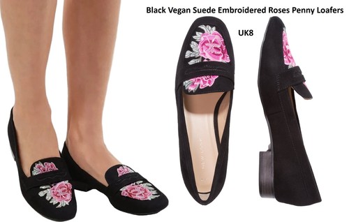 Black vegan suede embroidered - vegan,