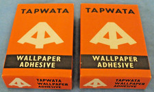 2 UNOPENED VINTAGE COLLECTABLE BOXES TAPWATA WALLPAPER ADHESIVE 1 GALLON PACKS