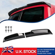 FOR VW TRANSPORTER T5 T6 2003-2021 REAR TWIN BARN DOOR ROOF SPOILER GLOSS BLACK