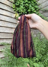 Burgundy Festival Hippie Cotton Striped Headbands Unisex Adults Hiking Travel